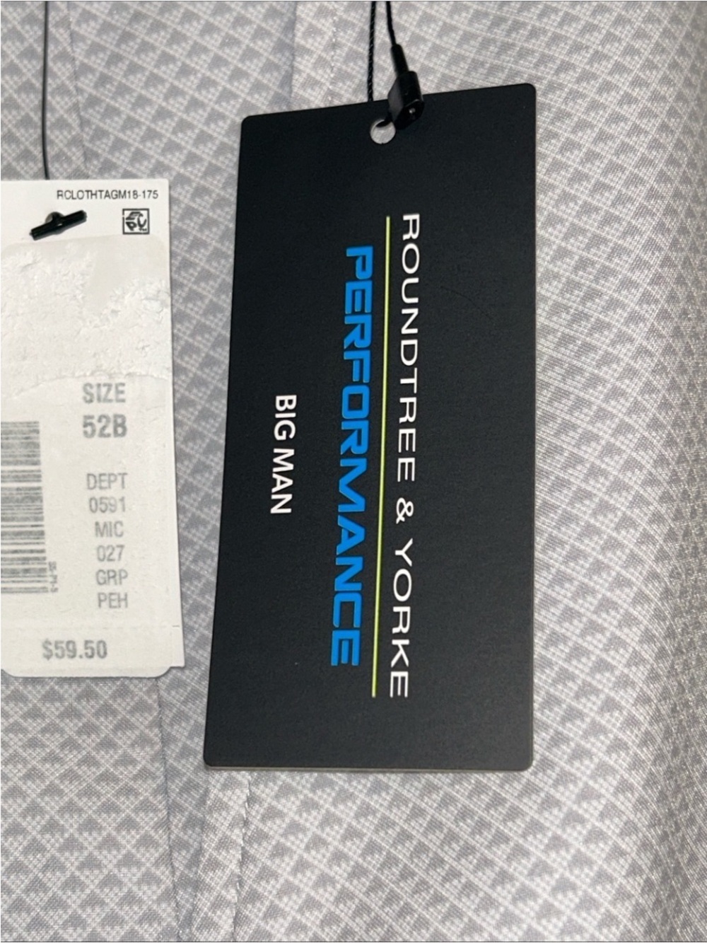 Roundtree & Yorke Performance 9” Mens Big Man Classic Fit Grey Shorts 52B NWT - Picture 4 of 8